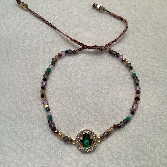 Adjustable Seed Beads Protective Eye Bracelet - Picture 2 of 5